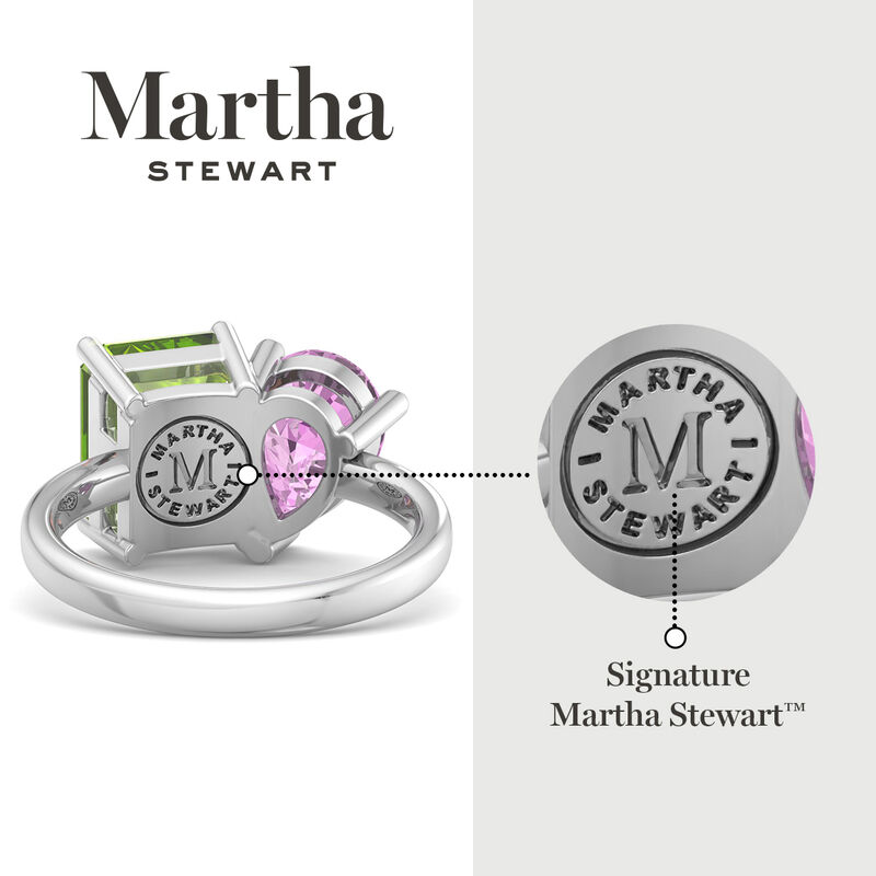Martha Stewart 4 3/4ctw. Peridot & Pink Sapphire Two Stone Ring In Sterling Silver image number null